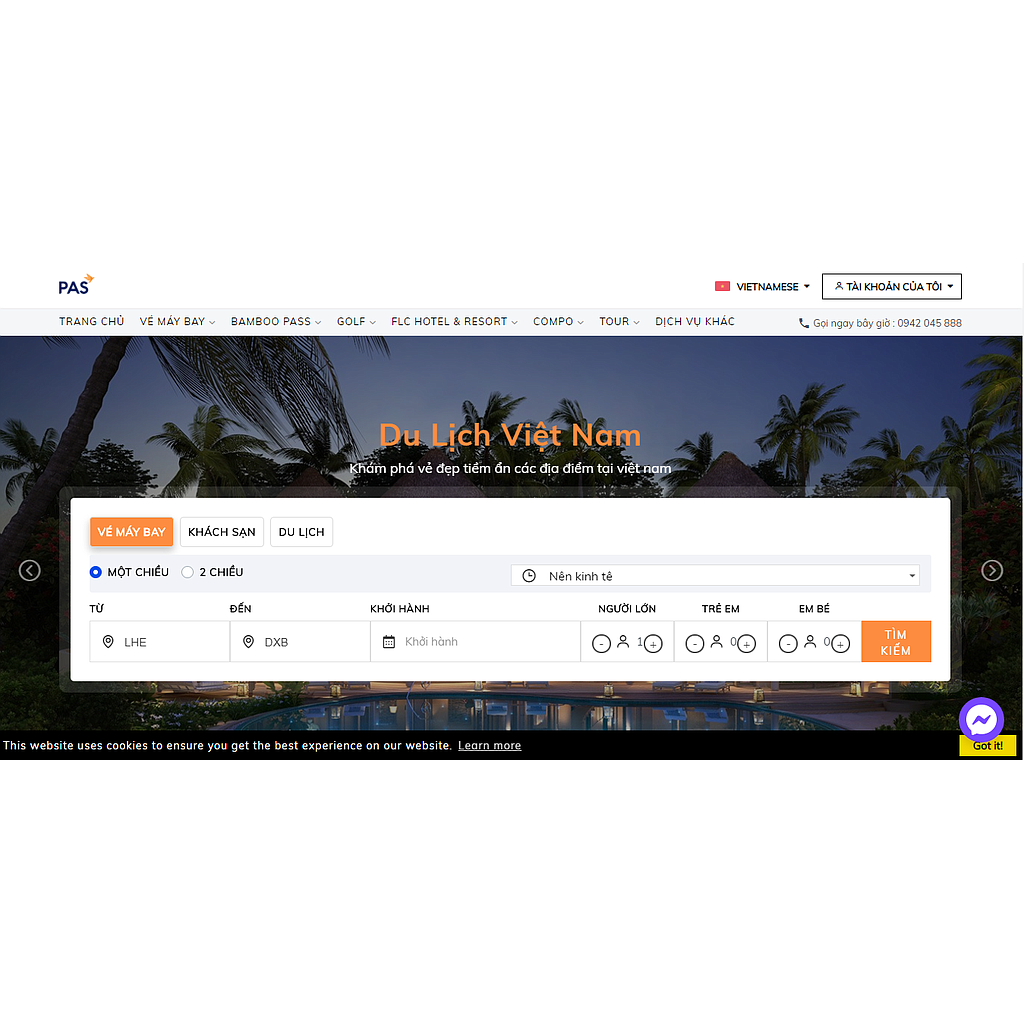 WEB BÁN VÉ MÁY BAY, KHÁCH SẠN, TOUR DU LỊCH